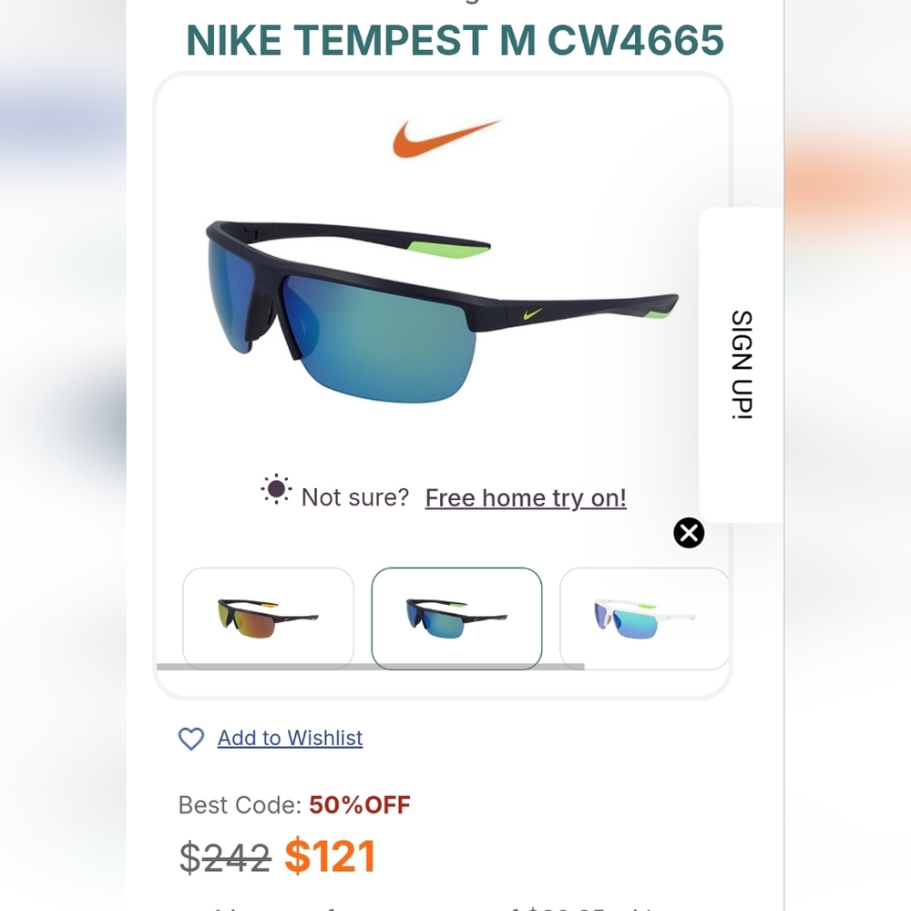 Nike Tempest Sunglasses BLACK